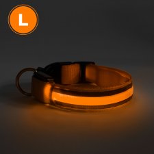 LED obojok - veľkosť L - oranžová