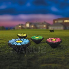 Zapichovacia LED solárna lampa - kvety - farebné - čierny - plast - 360 cm