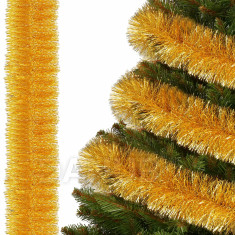 Vianočná girlanda - zlatá - 6 m - priemer 10 cm