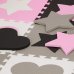 SPRINGOS Penové puzzle tvary - 150x150cm - sivá, ružová, čierna