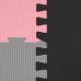 SPRINGOS Penové puzzle štvorce - 179x179cm - ružová, čierna, sivá