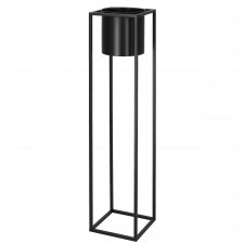 SPRINGOS Kovový stojan na kvety Modern - 100cm - čierny matný