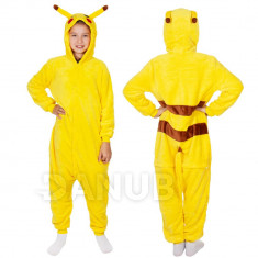 Plyšový overal Kigurumi - vzor pikachu - 120 -130 cm