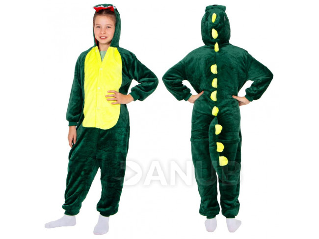 Plyšový overal Kigurumi - vzor drak - 110 -120 cm