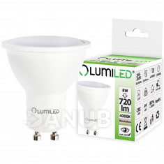 LED žiarovka GU10 - 8W = 70W - 720lm - 4000K - Neutrál - 120° - LUMILED