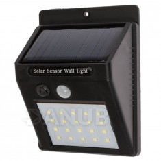 Nástenné LED solárne svietidlo - 3W - studená biela - čierne - Masterled