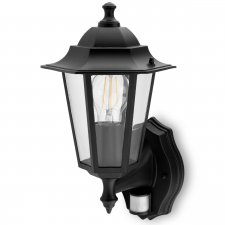 Záhradné nástenné svietidlo Lampášik BELLIS LUMILED - E27 - s ​​pohybovým senzorom - Black 