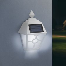 LED nástenná solárna lampa - biela , studená biela - 14 x 6,2 x 19 cm