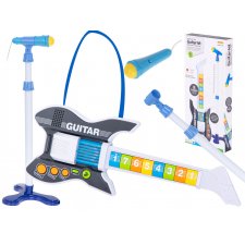 Detská elektrická gitara s mikrofónom modrá
