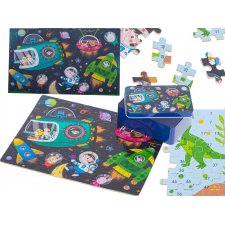 Drevené puzzle v plechovke vesmír 100 dielikov