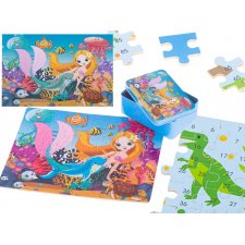 Drevené puzzle v plechovke víla 100 dielikov