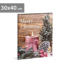 Vianočný LED obrázok - s vešiakom na stenu , 2 x AA, 40 x 30 cm