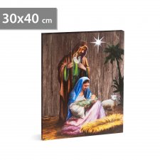 Vianočný LED obraz - s vešiakom na stenu , 2 x AA, 30 x 40 cm