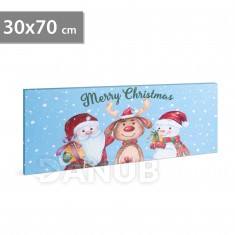 Vianočný LED obrázok - s vešiakom na stenu, 2 x AA, 70 x 30 cm