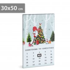 LED nástenný kalendár -3 teplé biele LED   - 30 x 50 cm