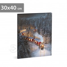 LED obraz - vlak - 2 x AA, 30 x 40 cm