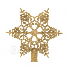 Ozdoba na špic vianočného stromu - v tvare hviezdy - 20 x 20 cm - zlatá