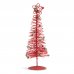 Trblietavý, kovový vianočný strom - 28 cm - červený