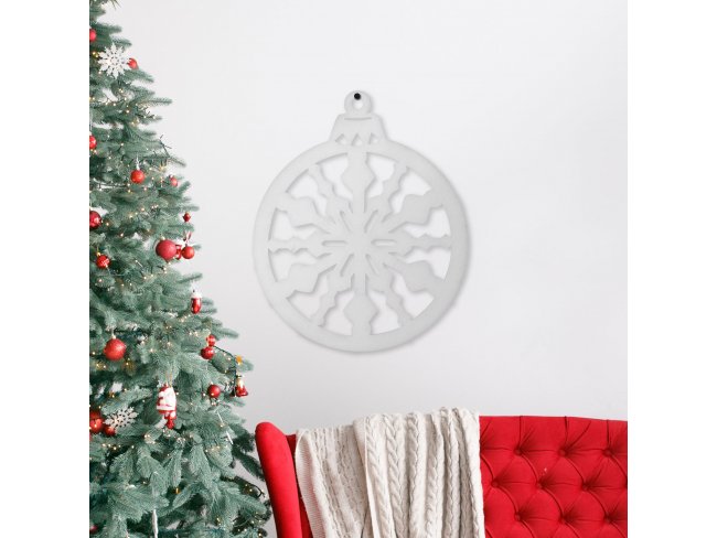 Vianočná dekorácia - guľa - 36,5 x 44 cm - biela / zlatá