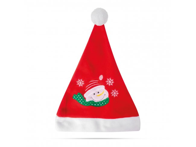 Vianočná mikulášska čiapka - Snehuliakový vzor - 27 x 39 cm