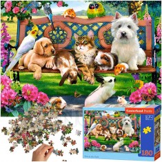 CASTORLAND Puzzle 180 dielikov - Zvieratká v parku - 7+