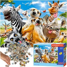 CASTORLAND Puzzle 260 dielikov - Africké zvieratká 8+