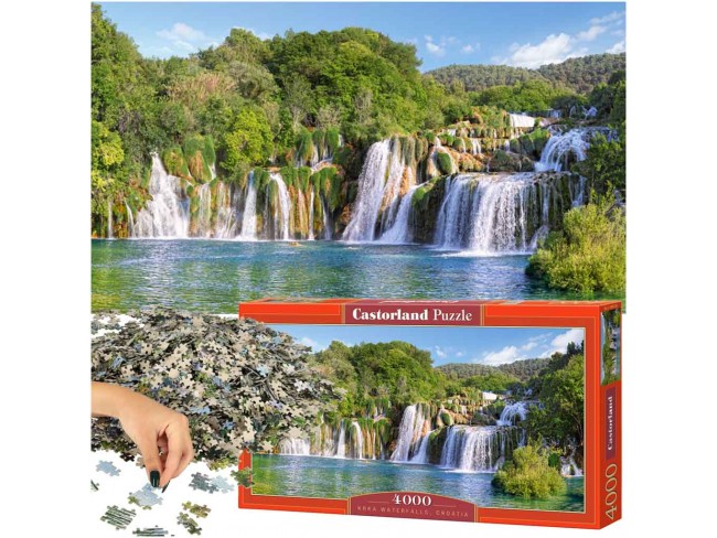CASTORLAND Puzzle 4000 dielikov - Vodopády Krka, Chorvátsko - 139x68cm