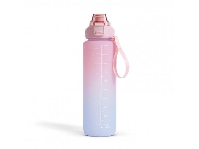 Športová fľaša - 1 L - opálová - ružovo - modrý farebný prechod