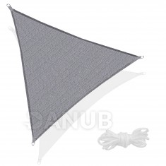 SPRINGOS Tieniaca plachta trojuholník - 500x500x500cm - svetlosivá