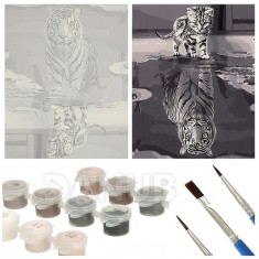 Maľovanie podľa čísel 40x50cm mačka a tiger