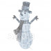 LED vianočný snehuliak ratanový, 82 cm, vnútorný, studená biela, časovač