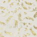 SPRINGOS Plyšová deka LUX - 150x200cm - krémová + zlaté listy