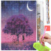Diamantové maľovanie - výšivka - 30x40 cm - strom a nočná obloha