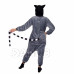 Plyšový overal Kigurumi - vzor lemur - veľkosť S - 155cm