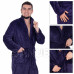 Pánsky plyšový župan prešívaný - L/XL - tmavomodrý