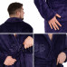 Pánsky plyšový župan prešívaný - L/XL - tmavomodrý