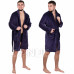 Pánsky plyšový župan prešívaný - L/XL - tmavomodrý
