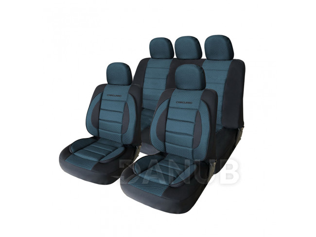  Sada poťahov na sedadlá - modrá / čierna - 11 ks - HSA012