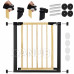 SPRINGOS Bezpečnostná bariérová zabrána pre schody a dvere - čierna/drevo - 75-82 cm