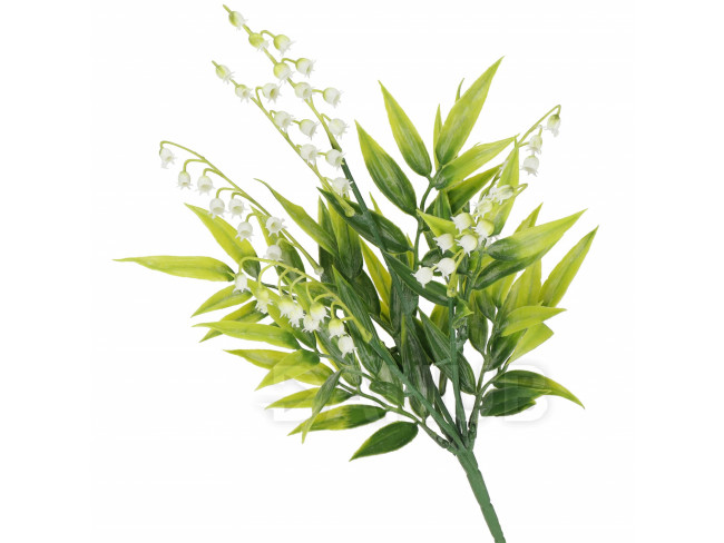 Springos Umelé kvety konvalinky - 43 cm - biele
