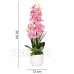 Springos Umelá orchidea v črepníku - 56 cm - ružová