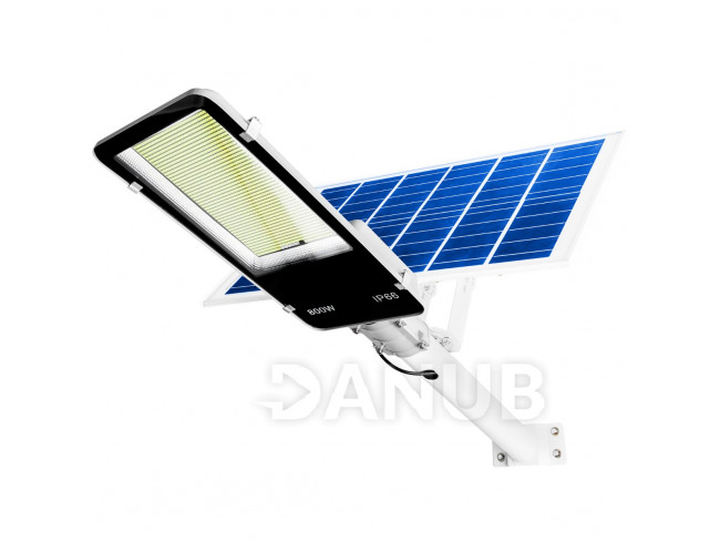 LED solárne pouličné svietidlo 800W - 6500K - 3,2V - 25Ah - s držiakom a diaľkovým ovládaním