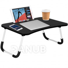 Springos Skladací stolík pod notebook - čierny