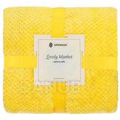 SPRINGOS Obojstranná plyšová deka Warm - 150x200cm - žltá
