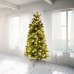 Umelý 1/2 vianočný stromček s integrovaným led osvetlením - 3d+2d ihličie - 180led - 150cm - teplá biela