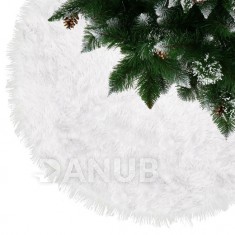 Koberček pod Vianočný stromček - 142cm - biela umelá kožušina