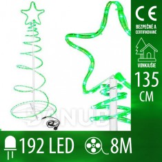 Led svetelný vianočný stromček vonkajší - 192 led - zelený
