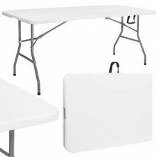 SPRINGOS Záhradný cateringový stôl skladací- 180cm - biely