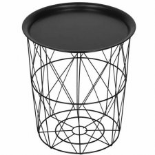 SPRINGOS drôtený konferenčný stolík - 30cm - kov - čierna