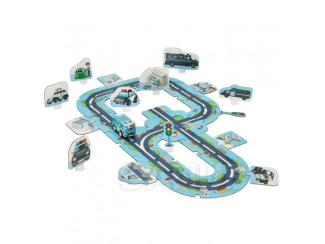 Policajná autodráha puzzle - 47 ks